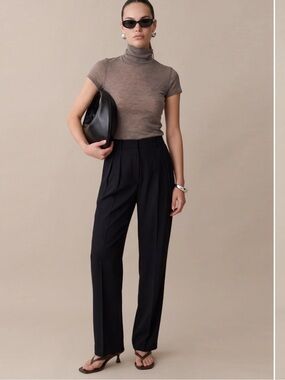 NWT CAARA Cherry Crepe Pocket Pleats Few Moda Pants Size 4